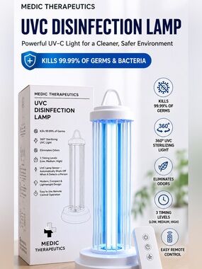 Medic Therapeutics UVC Disinfection Lamp w/ Remote NEW IN BOX